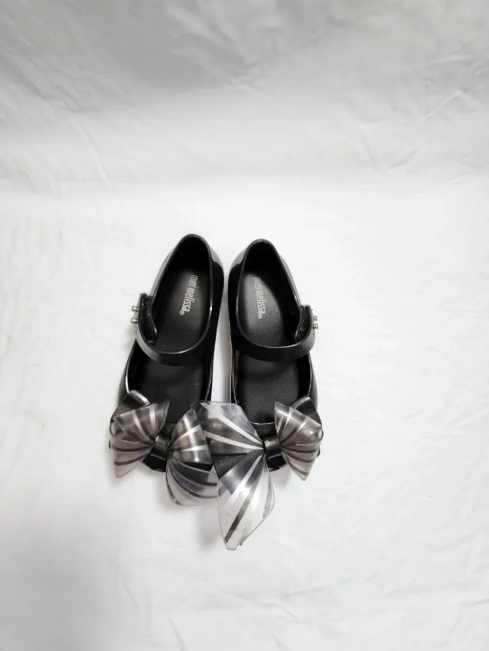 Mini Melissa Ultragirl Sweet Jelly Mary Jane Shoes Kids 9 Black Silver Bow